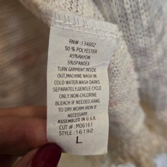 MAUVE Boho Fringe Kimono Cardigan L Southwest Aztec Print - Picture 4 of 4